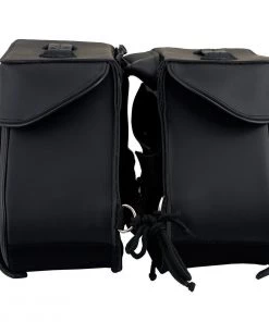 Riding Gear Milwaukee Leather SH55201ZB Black Large PVC Zip-Off Throwover Motorcycle Saddlebags