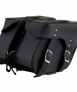 Riding Gear Milwaukee Leather SH55201ZB Black Large PVC Zip-Off Throwover Motorcycle Saddlebags