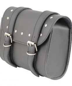 Riding Gear Milwaukee Leather SH63601 Black PVC Double Buckle Studded Motorcycle Tool Bag