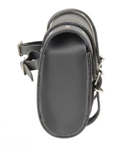 Riding Gear Milwaukee Leather SH63601 Black PVC Double Buckle Studded Motorcycle Tool Bag