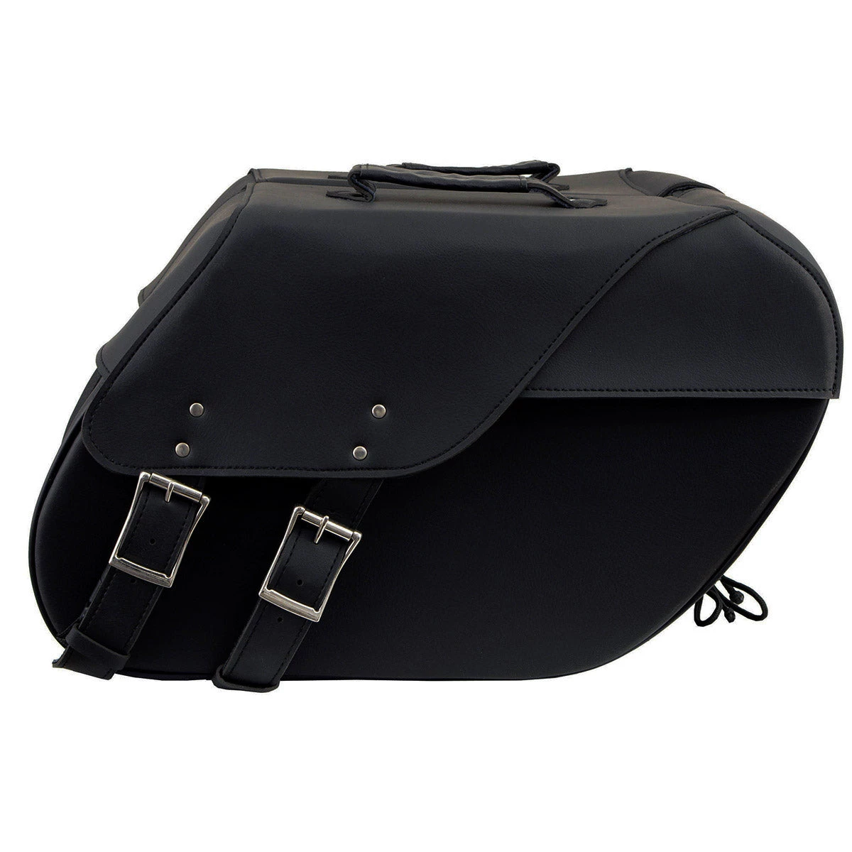 Riding Gear Xelement XH669ZB Large Black Two Straps PVC Zip Off Throw Over Motorcycle Saddlebags