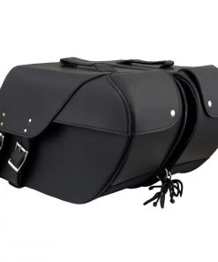 Riding Gear Xelement XH669ZB Large Black Two Straps PVC Zip Off Throw Over Motorcycle Saddlebags