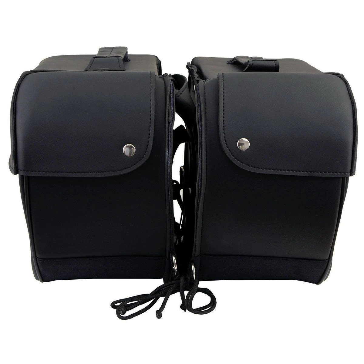 Riding Gear Xelement XH669ZB Large Black Two Straps PVC Zip Off Throw Over Motorcycle Saddlebags