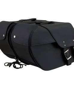 Milwaukee Leather SH669ZB Large Black Two Straps PVC Zip Off Throw Over Motorcycle Saddlebags