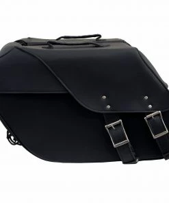 Milwaukee Leather SH669ZB Large Black Two Straps PVC Zip Off Throw Over Motorcycle Saddlebags