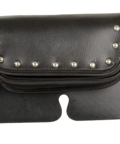 Xelement X-67105 Large 3 In 1 Black Triple Pocket PVC Travel Windshield Bag With Chrome Studs Riding Gear