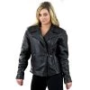 Milwaukee Leather SH7023 Ladies 'Braided' Black Leather Jacket With Studs