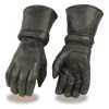 Riding Gear Milwaukee Leather SH710 Men's Black Leather Gauntlet Gloves With Gel Palm