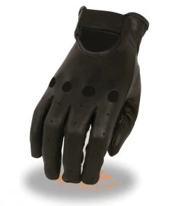 Milwaukee Leather SH721 Ladies Black Leather Unlined Classic Driving Gloves Riding Gear