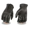 Milwaukee Leather SH722 Ladies Black Unlined Leather Gloves With Zipper Closure