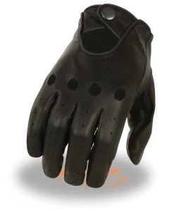 Riding Gear Milwaukee Leather SH729 Men's Black Unlined Leather Pro Driving Gloves