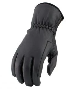 Riding Gear Milwaukee Leather SH376 Men's Black Classic Leather Gloves With Gel Palm