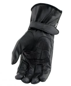 Riding Gear Milwaukee Leather SH376 Men's Black Classic Leather Gloves With Gel Palm