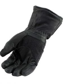 Milwaukee Leather SH752 Men's Black Breathable ‘Gauntlet’ Leather Gloves Riding Gear