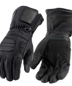 Milwaukee Leather SH752 Men's Black Breathable ‘Gauntlet’ Leather Gloves Riding Gear