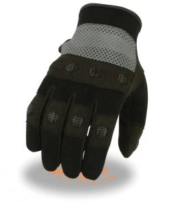 Riding Gear Milwaukee Leather SH76101 Men's Black And Grey Textile Motorcycle Gloves