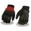 Riding Gear Xelement XG76102 Men's Black And Red Textile Motorcycle Gloves