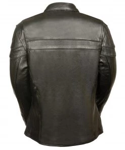 Milwaukee Leather SH8011 Ladies Black Sporty Scooter Crossover Leather Jacket