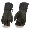 Riding Gear Milwaukee Leather SH814 Men's Black Waterproof Leather And Textile Gauntlet Gloves