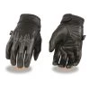 Riding Gear Milwaukee Leather SH820 Men's 'White Flames' Leather Cruising Gloves With Gel Palm