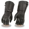 Riding Gear Milwaukee Leather SH859 Ladies Black Deerskin Thermal Lined Gauntlet Gloves