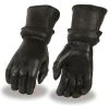 Milwaukee Leather SH870 Ladies Black Deerskin Gauntlet Gloves With Gel Palm Riding Gear