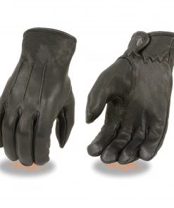 Riding Gear Milwaukee Leather SH875 Men's Black Thermal Lined Deerskin Gloves
