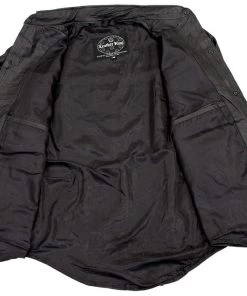 Milwaukee Leather Conceal Carry Leather King SH908 Men's Black Button-Down Lambskin Leather Shirt