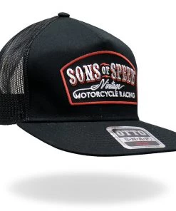 Riding Gear Hot Leathers SOA1010 Official Sons Of Speed Vintage Black Snap Back Hat