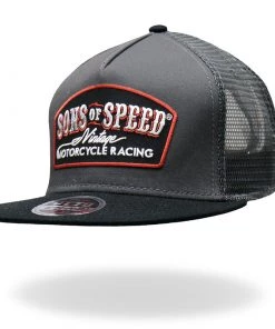Hot Leathers SOA1011 Official Sons Of Speed Vintage Charcoal And Black Snap Back Hat