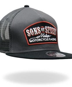Hot Leathers SOA1011 Official Sons Of Speed Vintage Charcoal And Black Snap Back Hat