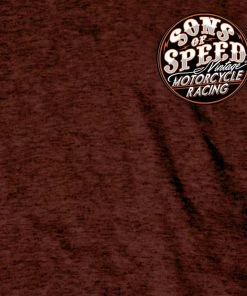 Hot Leathers SOM1003 Men's Official Sons Of Speed Vintage Motorcycle Racing Russet T-Shirt