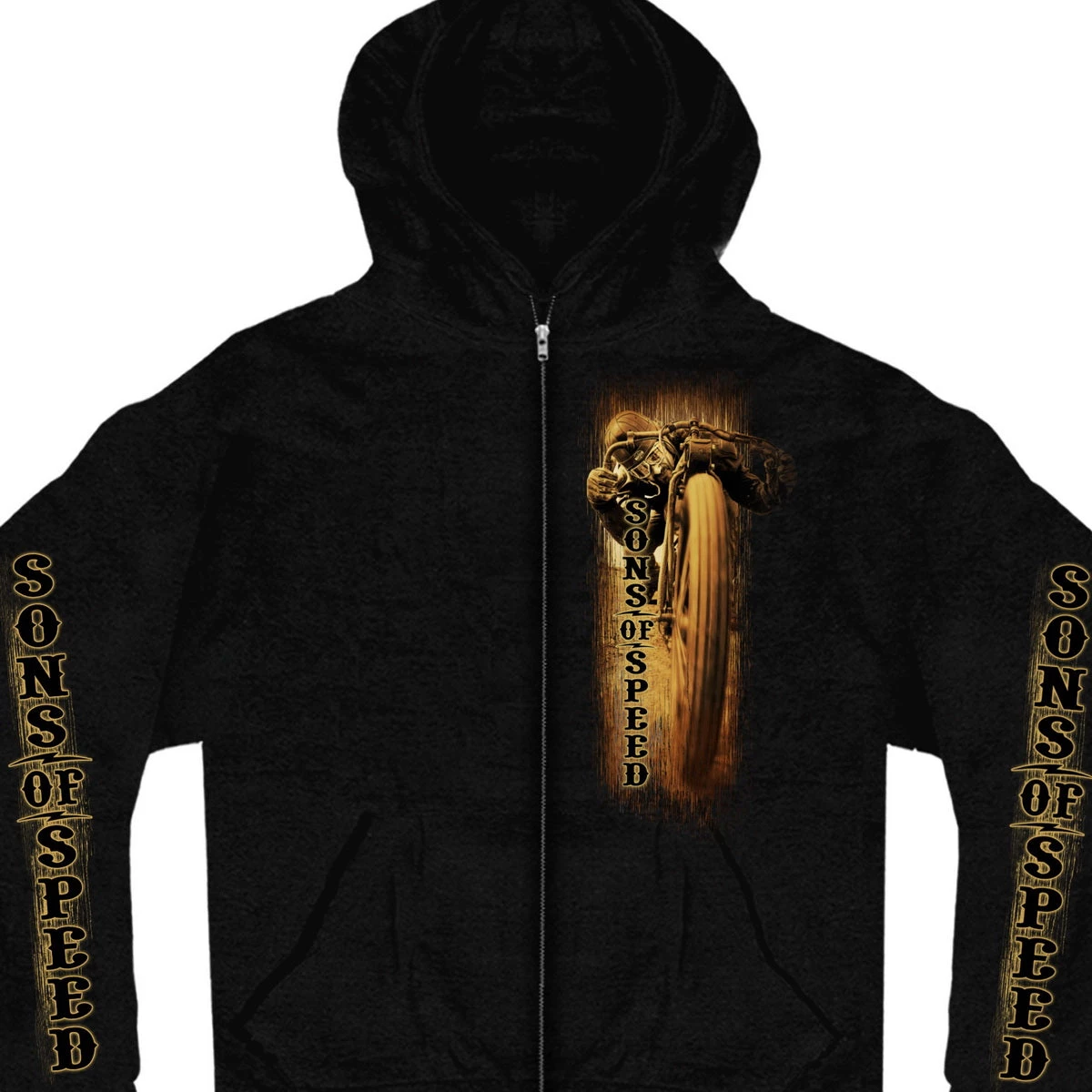 Motorcycle Jackets Hot Leathers SOM4028 Men's Official 2019 Sons Of Speed Fall Black Sweatshirt