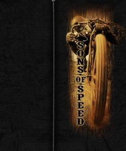 Motorcycle Jackets Hot Leathers SOM4028 Men's Official 2019 Sons Of Speed Fall Black Sweatshirt