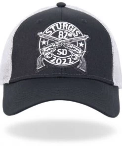 Riding Gear Hot Leathers SPA4271 Black And Grey 2022 Sturgis GSSI 22 Cross Pistols Hat