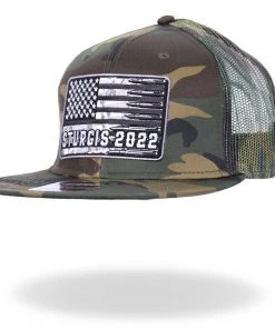 Hot Leathers SPA4271 Camo 2022 Sturgis GSSI 22 Flag Bullets Hat Riding Gear