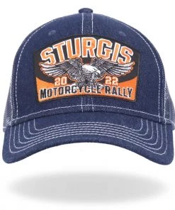 Hot Leathers SPA4275 Blue Denver 2022 Sturgis GSSI 22 Straight Wing Eagle Den Hat