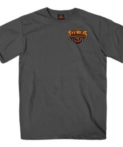 Hot Leathers Riding Gear 2022 Sturgis Motorcycle Rally SPB1007 Crazy Buffalo Men's Charcoal T Shirt