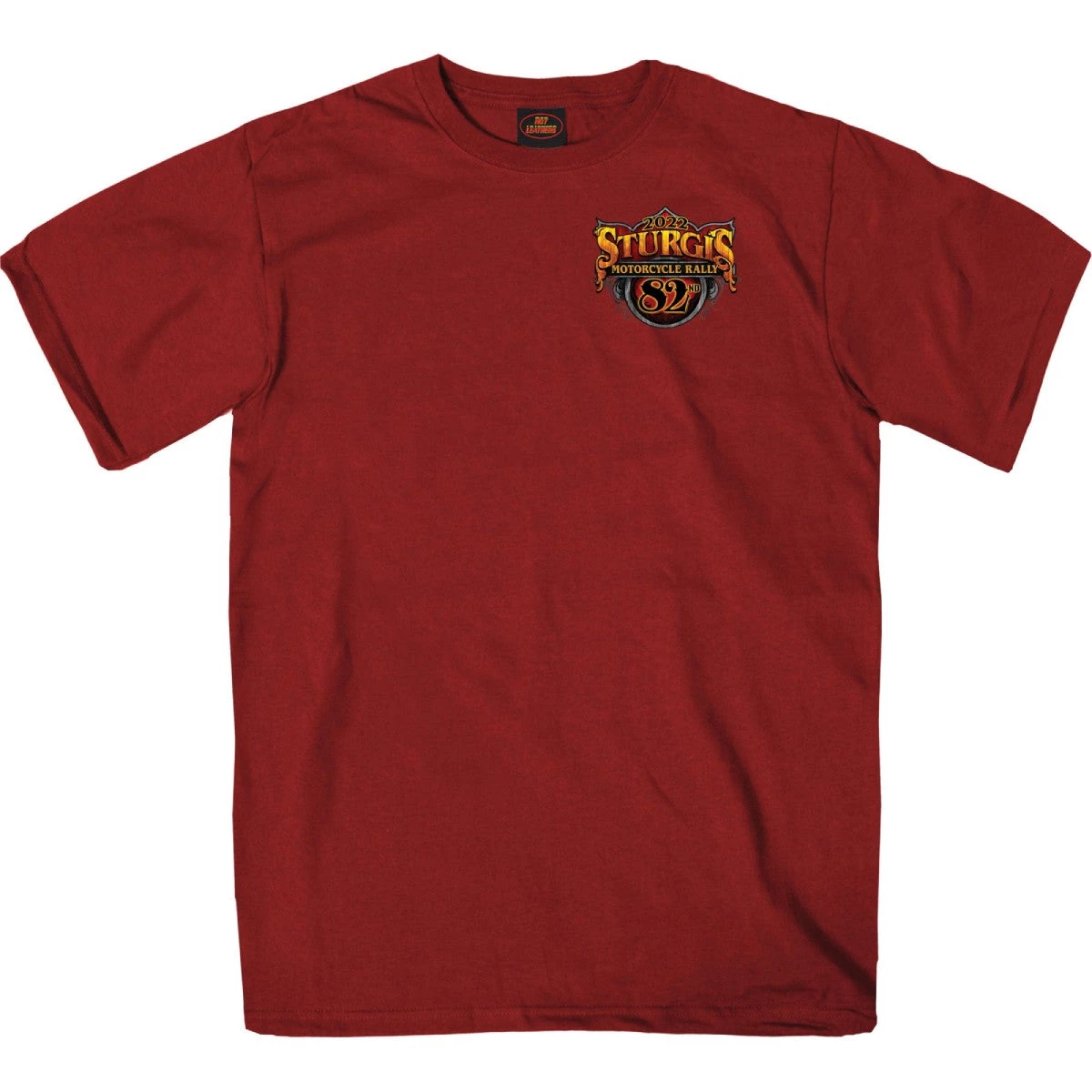 Hot Leathers 2022 Sturgis Motorcycle Rally SPB1008 Crazy Buffalo Men's Cardinal T Shirt