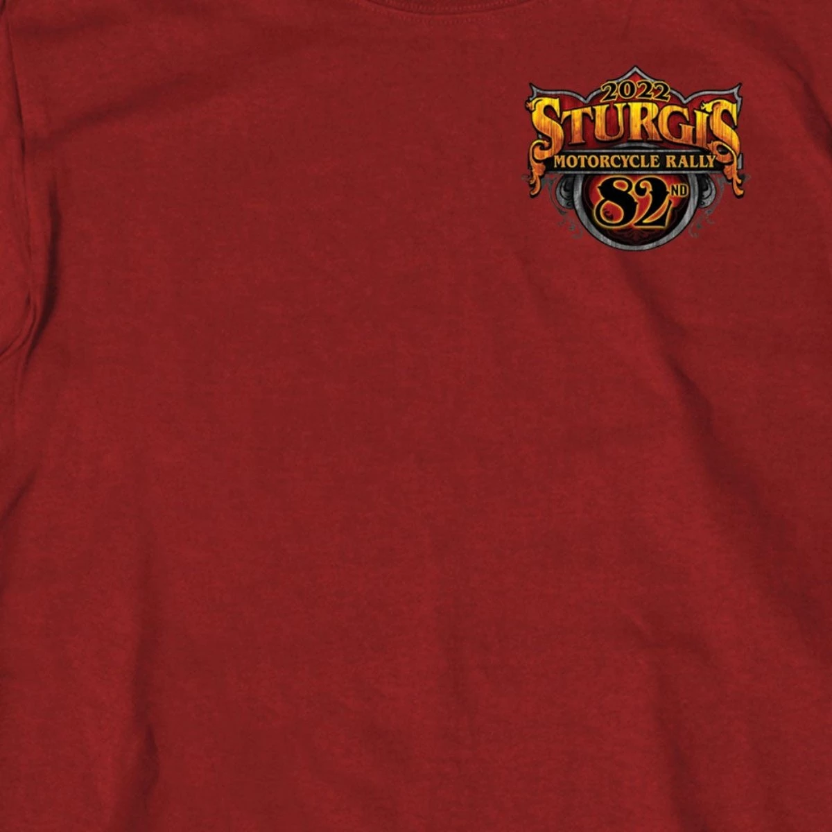 Hot Leathers 2022 Sturgis Motorcycle Rally SPB1008 Crazy Buffalo Men's Cardinal T Shirt