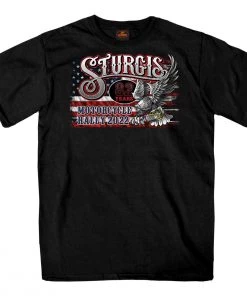 Hot Leathers 2022 Sturgis Motorcycle Rally SPB1017 Men’s Freedom Ride Black T Shirt