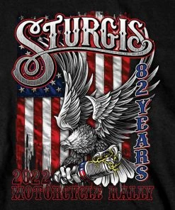 Hot Leathers 2022 Sturgis Motorcycle Rally SPB1017 Men’s Freedom Ride Black T Shirt