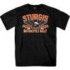 Hot Leathers 2022 Sturgis Motorcycle Rally SPB1021 Men’s Main Street Photo Black T Shirt