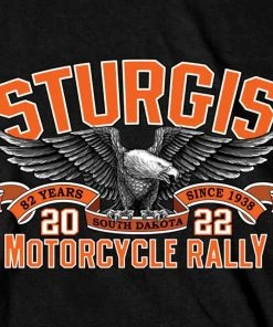 Hot Leathers 2022 Sturgis Motorcycle Rally SPB1021 Men’s Main Street Photo Black T Shirt