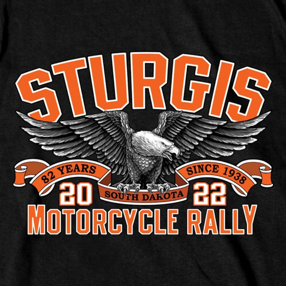 Hot Leathers 2022 Sturgis Motorcycle Rally SPB1021 Men’s Main Street Photo Black T Shirt