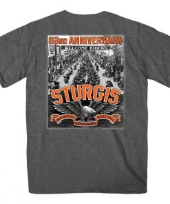 Hot Leathers 2022 Sturgis Motorcycle Rally SPB1023 Men’s Main Street Photo Heather Charcoal T Shirt