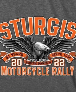 Hot Leathers 2022 Sturgis Motorcycle Rally SPB1023 Men’s Main Street Photo Heather Charcoal T Shirt