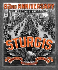 Hot Leathers 2022 Sturgis Motorcycle Rally SPB1023 Men’s Main Street Photo Heather Charcoal T Shirt