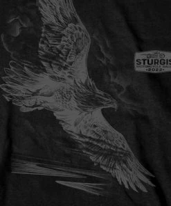Hot Leathers Riding Gear 2022 Sturgis Motorcycle Rally SPB1025 Men’s Pencil Eagle Black T Shirt