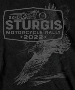 Hot Leathers Riding Gear 2022 Sturgis Motorcycle Rally SPB1025 Men’s Pencil Eagle Black T Shirt